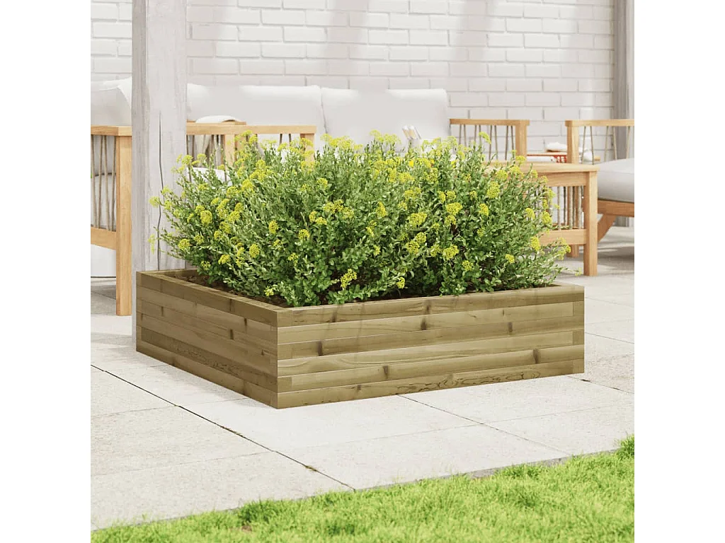 Fioriera da Giardino 90x90x23 cm in Legno di Pino Impregnato