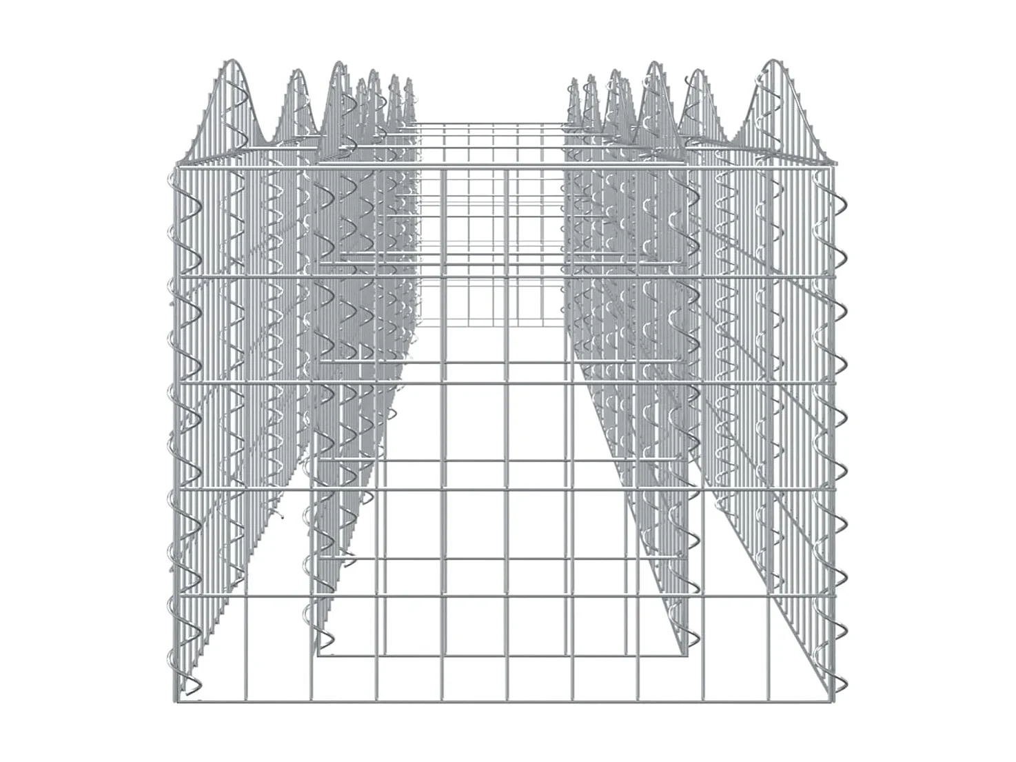 Lit surélevé à gabions arqué 400x50x50 cm Fer galvanisé
