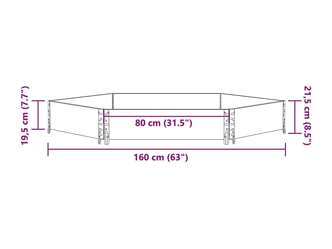 Verhoogde plantenbak zeshoekig 160x160 cm grenenhout grijs