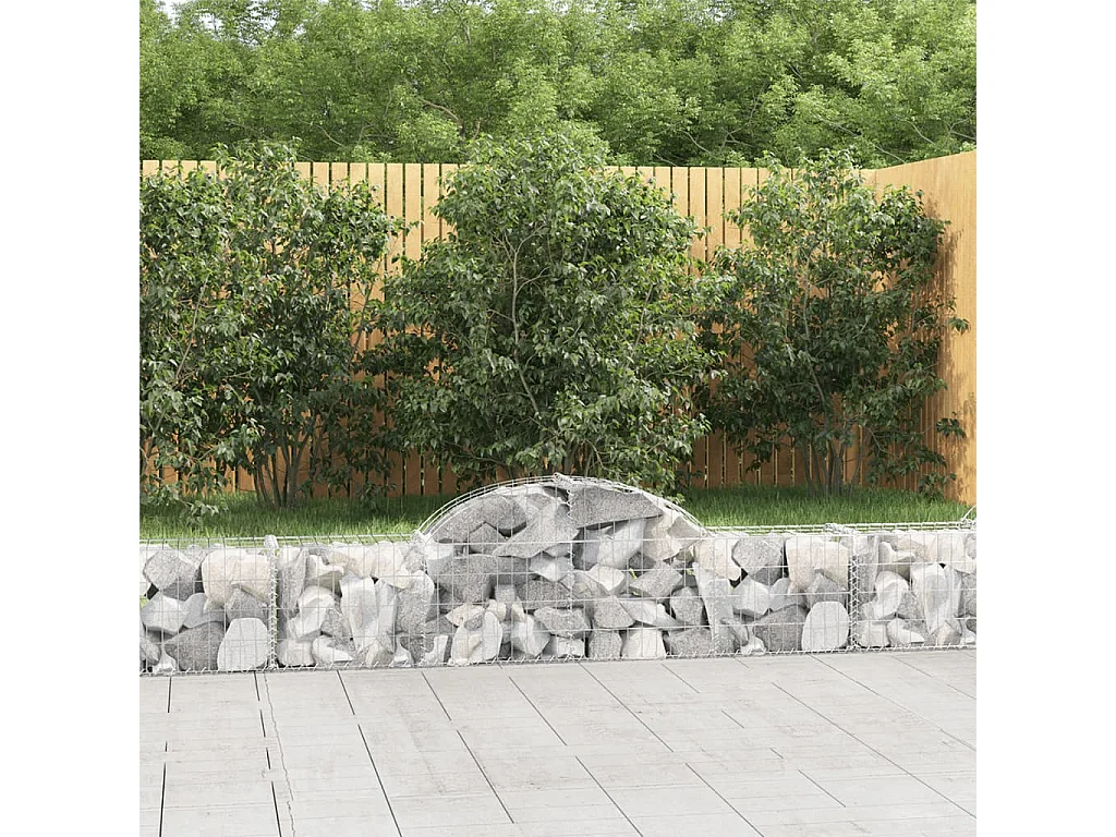 Paniers à gabions arqués 10 pcs 200x30x40/60 cm Fer galvanisé