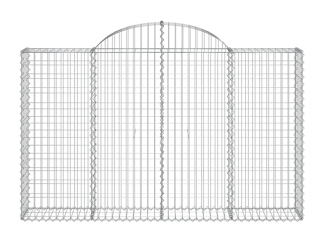 Paniers à gabions arqués 25 pcs 200x30x120/140 cm Fer galvanisé