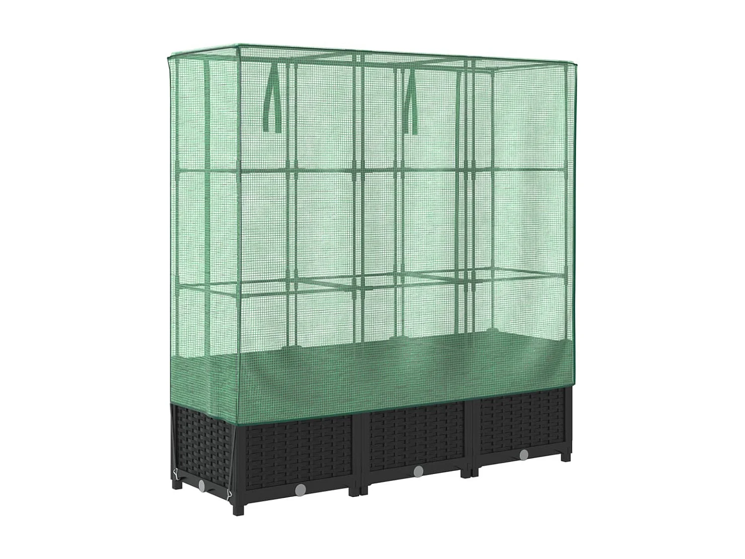 Letto Rialzato con Copertura Serra Effetto Rattan 120x40x138 cm