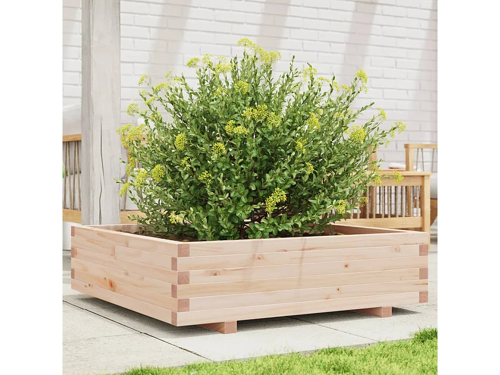 Fioriera da Giardino 90x90x26,5 cm in Legno Massello di Pino