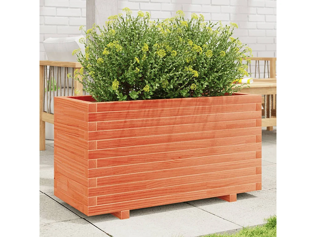 Vaso/floreira de jardim 90x40x49,5 cm pinho maciço castanho mel