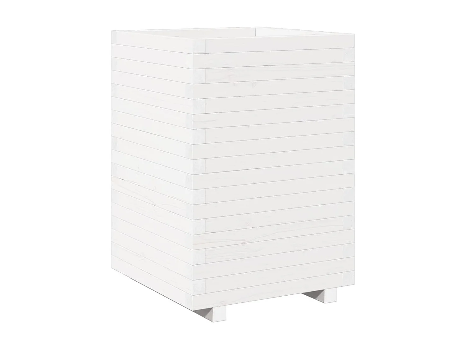 Jardinière blanc 50x50x72,5 cm bois de pin massif