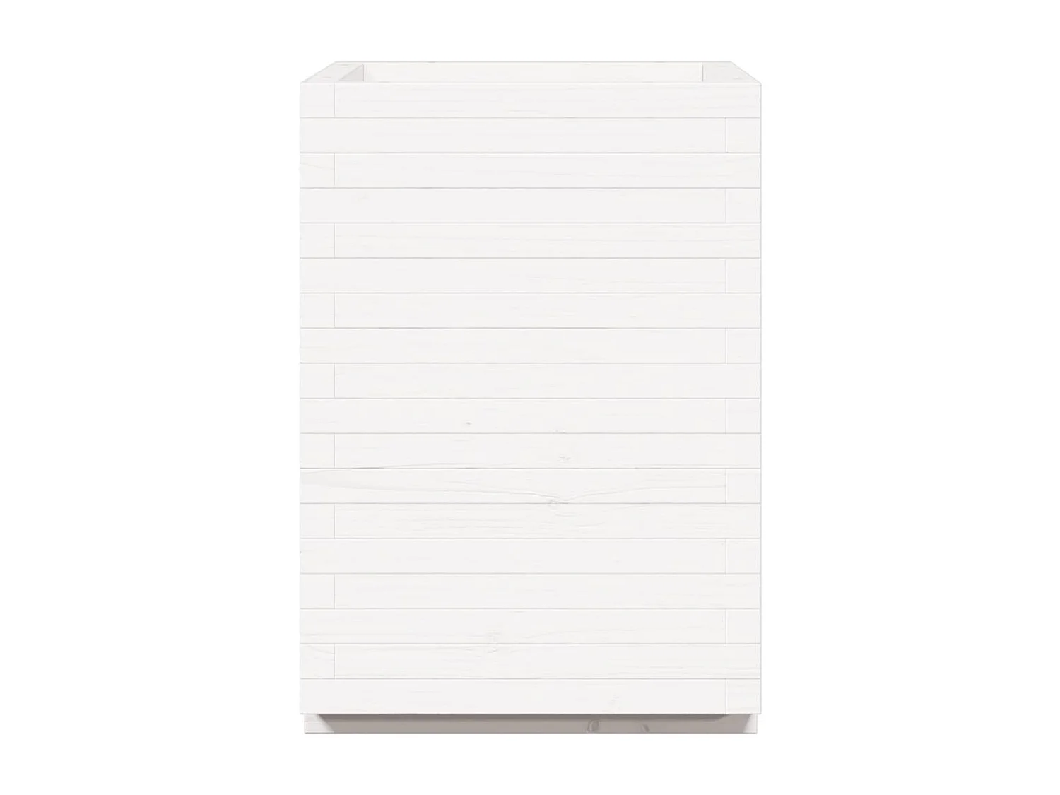 Jardinière blanc 50x50x72,5 cm bois de pin massif