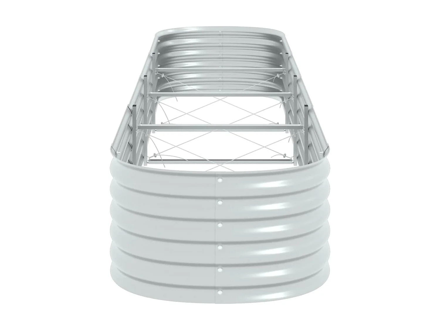 Lit surélevé de jardin 400x80x44 cm Acier galvanisé Argenté