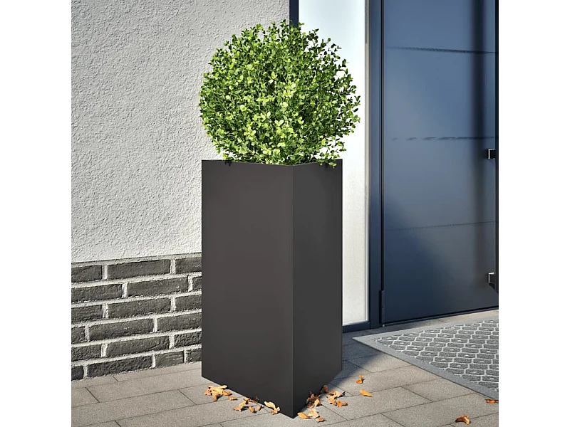 Plantenbak driehoek 50x43x75 cm staal zwart