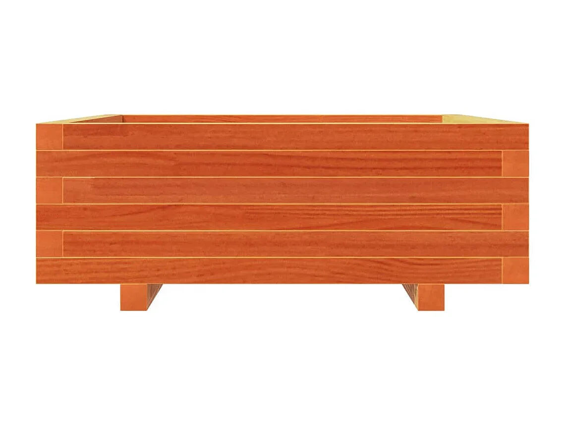 Jardinière cire marron 70x70x26,5 cm bois de pin massif