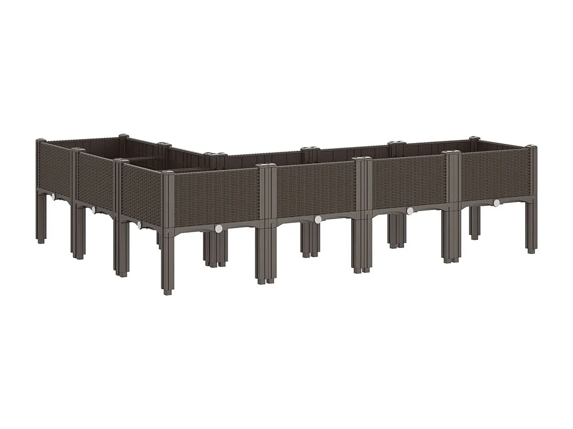 Vaso/floreira de jardim c/ pernas 160x120x42 cm PP castanho