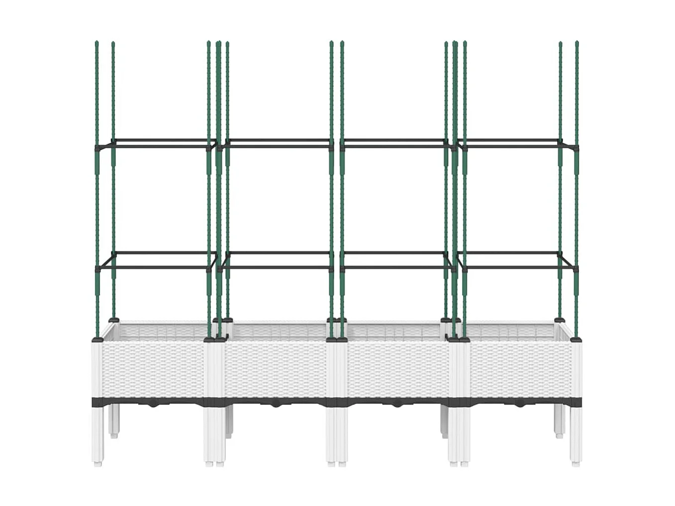 Fioriera da Giardino con Graticcio Bianco 160x40x142,5 cm PP