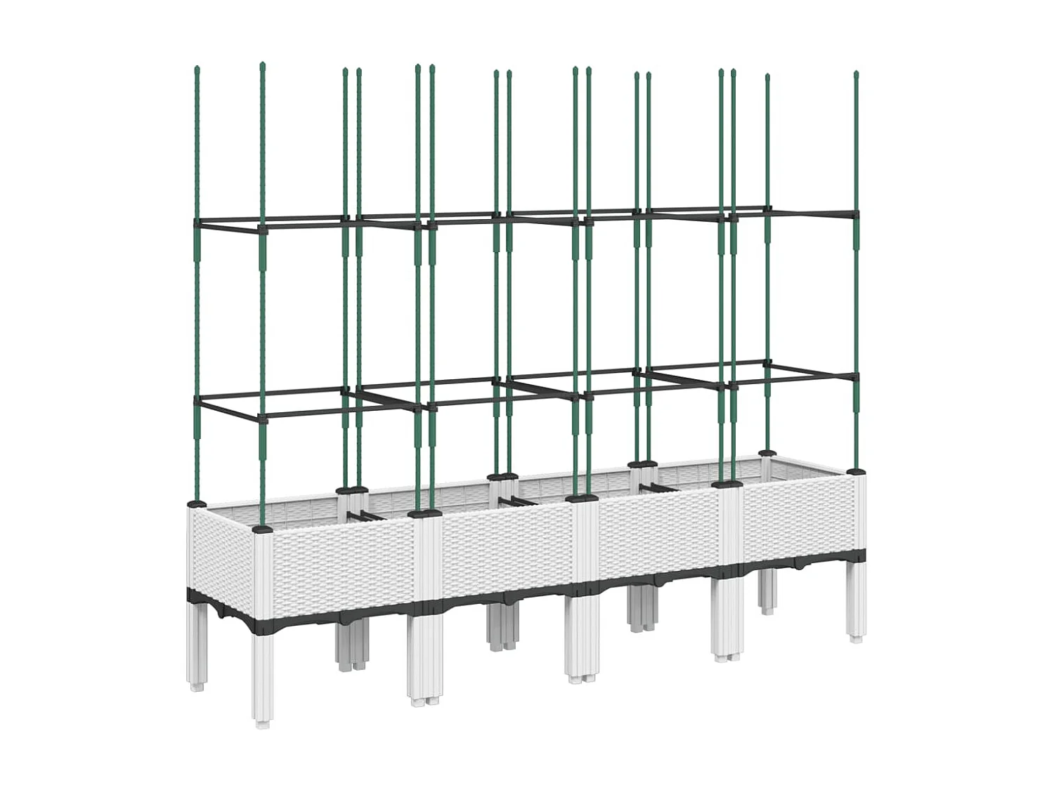 Fioriera da Giardino con Graticcio Bianco 160x40x142,5 cm PP