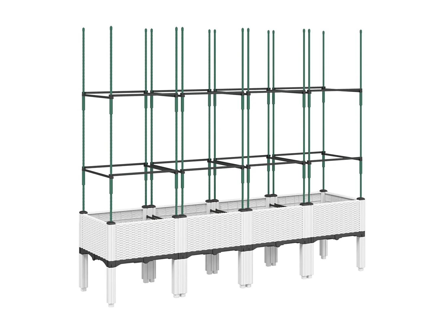 Vaso/floreira de jardim c/ treliça 160x40x142,5 cm PP branco