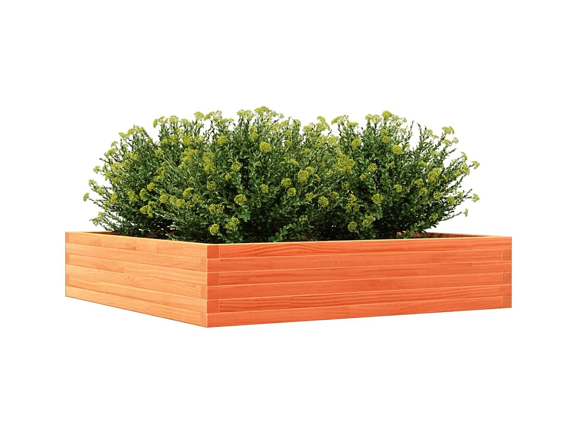 Plantenbak 110x110x23 cm massief grenenhout wasbruin