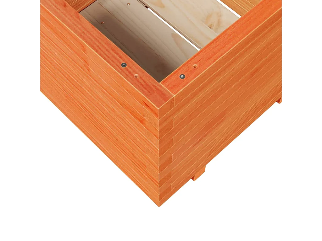 Jardinière cire marron 60x60x49,5 cm bois de pin massif