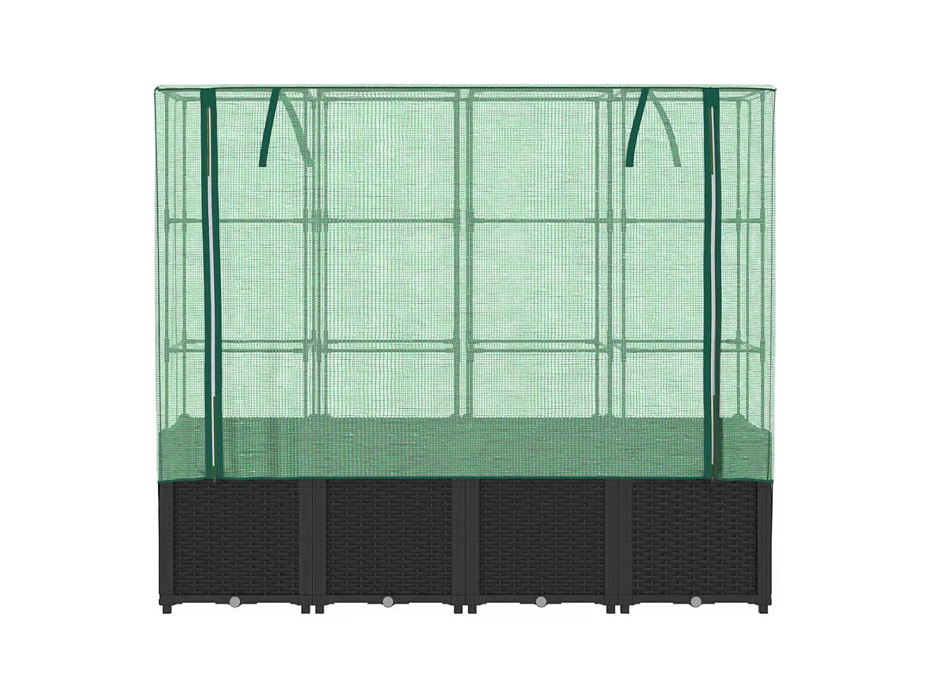 Jardinière surélevée avec housse aspect rotin 160x40x153 cm