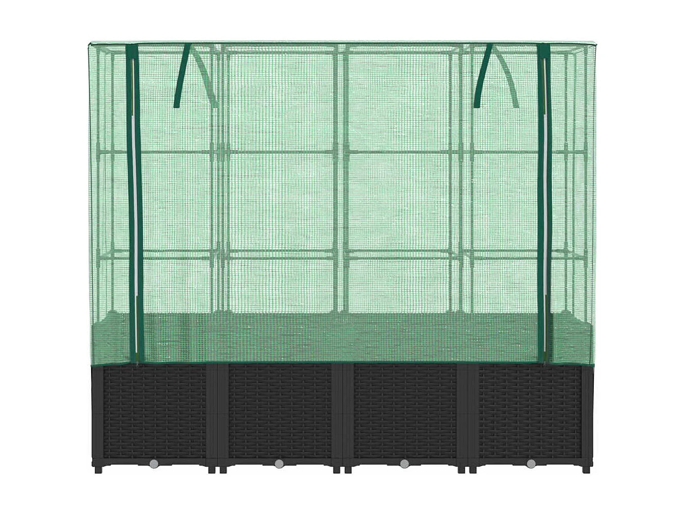 Letto Rialzato con Copertura Serra Effetto Rattan 160x40x153 cm