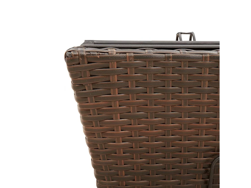 Fioriere con Ganci 2 pz Marroni in Polyrattan