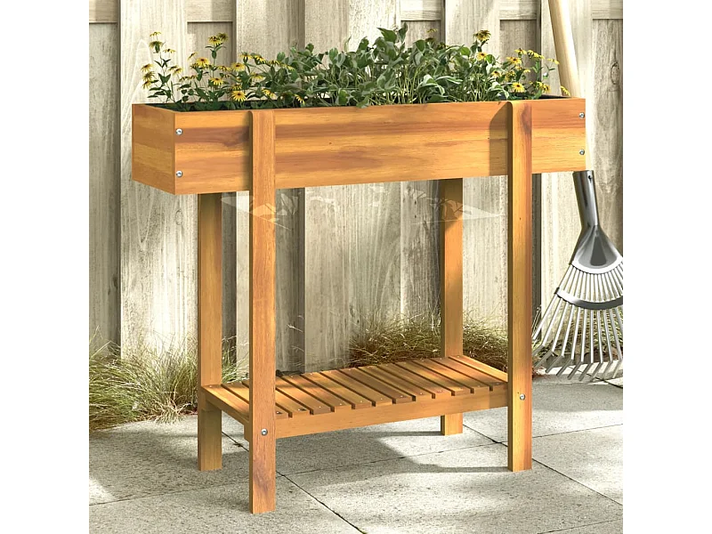 Fioriera Rialzata da Giardino 90x30x75 cm Legno Massello Acacia