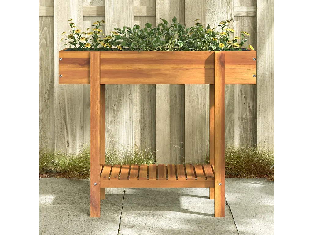 Hochbeet 90x30x75 cm Massivholz Akazie