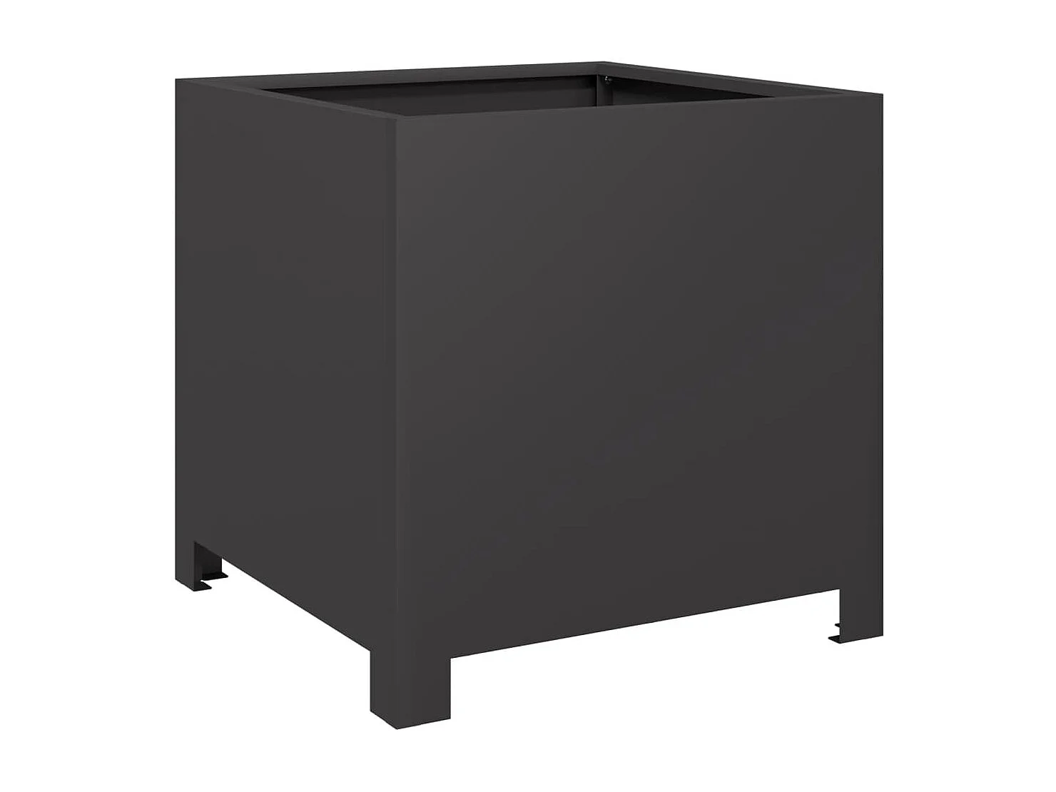 Vaso/floreira de jardim 40x40x40 cm aço preto