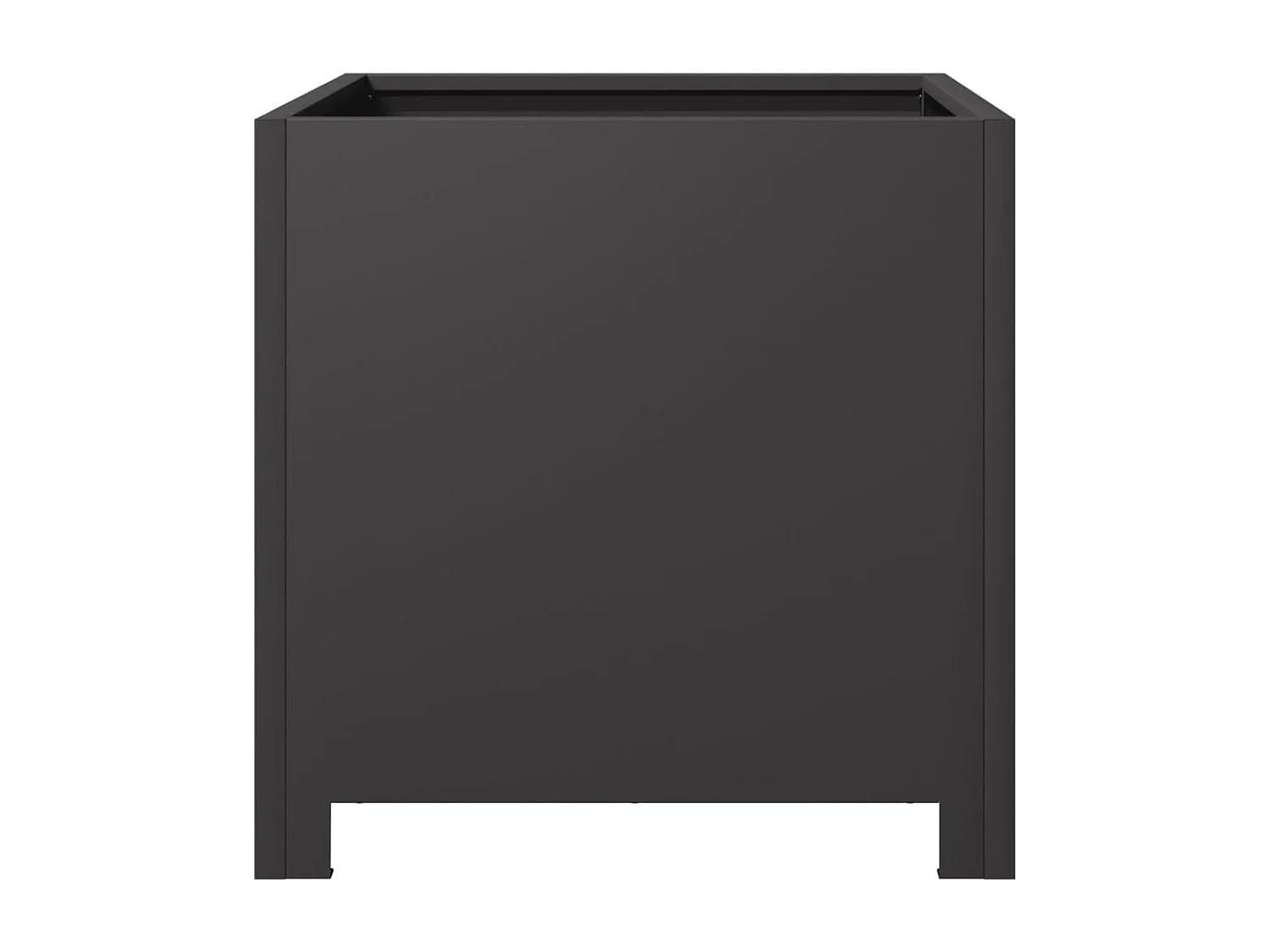 Vaso/floreira de jardim 40x40x40 cm aço preto