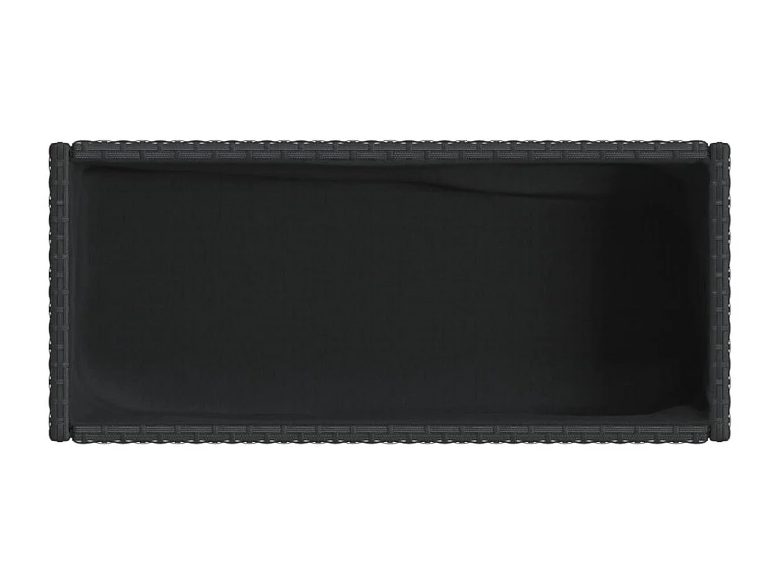 Jardinera con estante ratán sintético negro