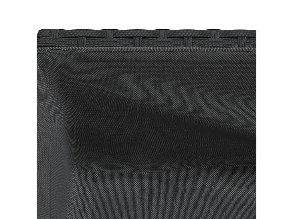 Jardinera con estante ratán sintético negro