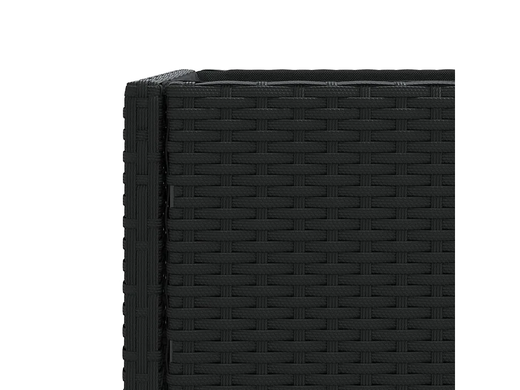 Jardinera con estante ratán sintético negro