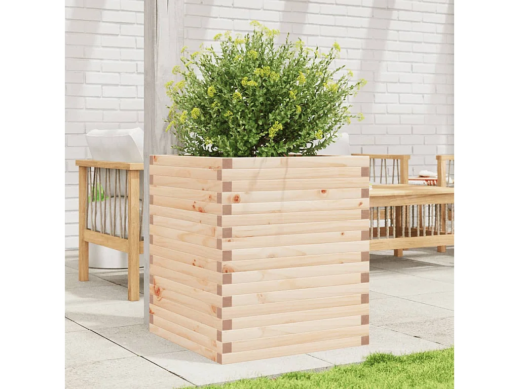 Jardinière 60x60x68,5 cm bois de pin massif