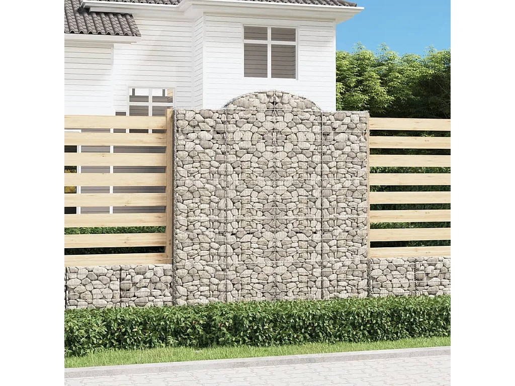 Paniers à gabions arqués 11 pcs 200x50x220/240 cm Fer galvanisé