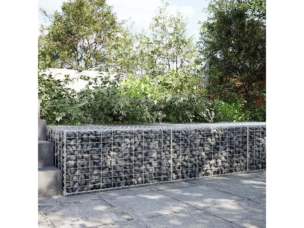 Gabione mit Deckel 200x100x50 cm Verzinktes Eisen