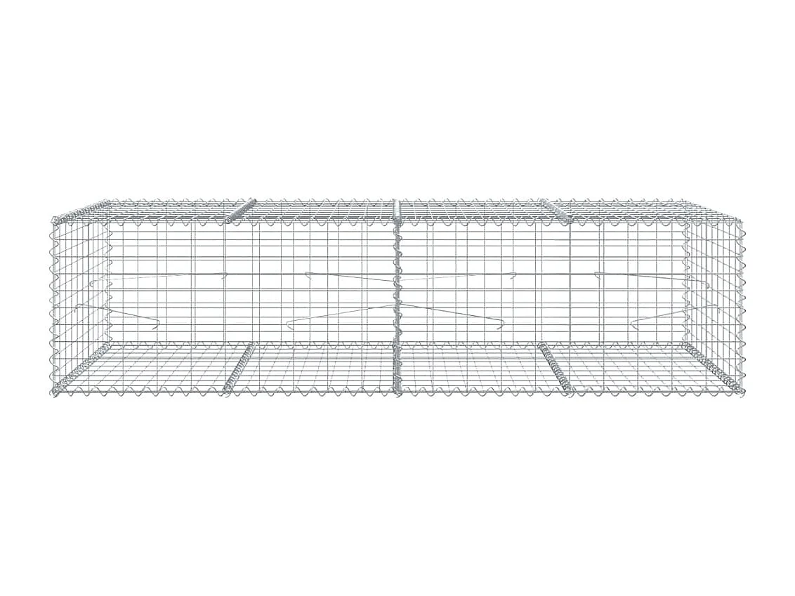 Panier gabion avec couvercle 200x100x50 cm fer galvanisé