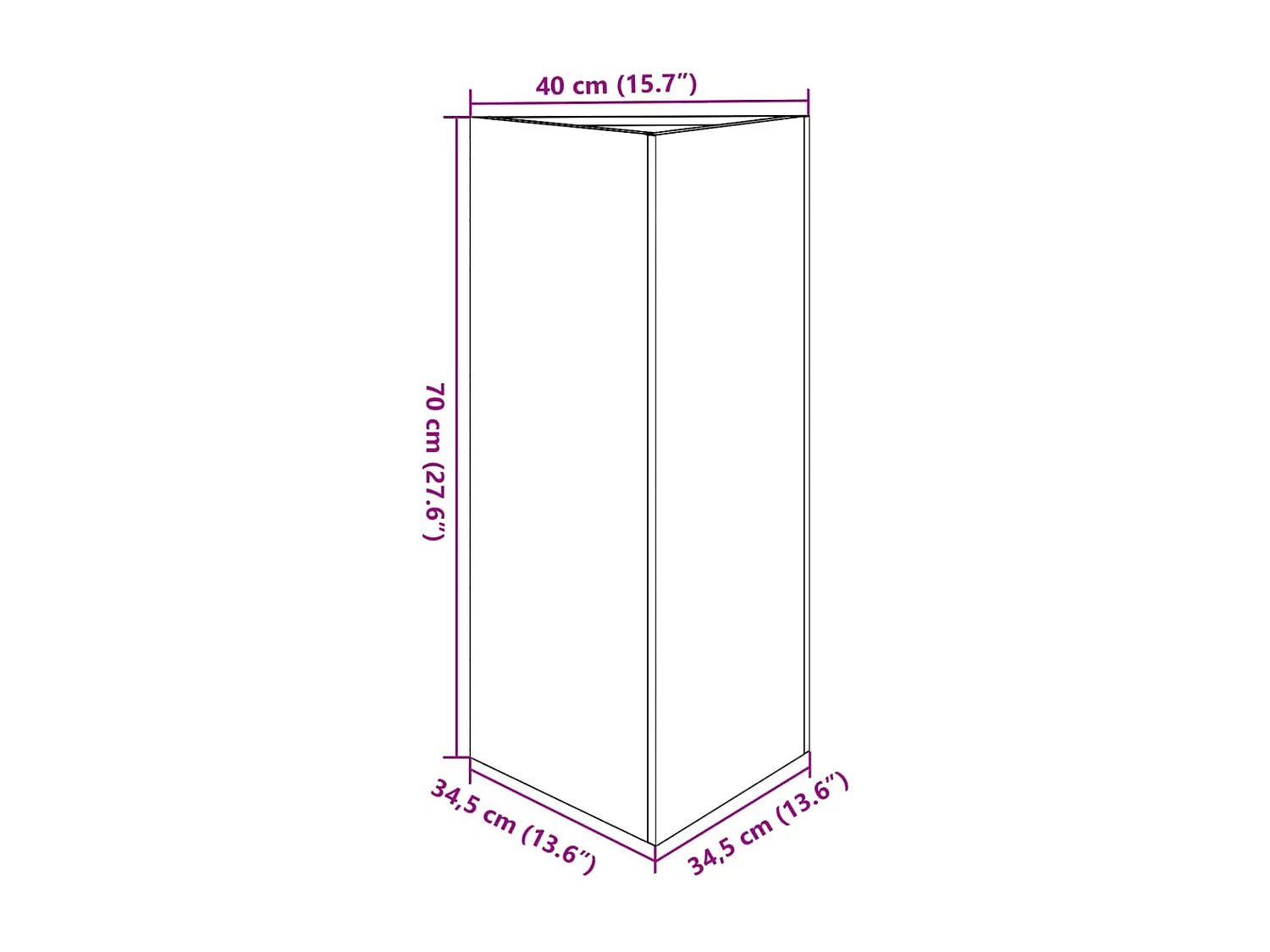 Jardinières 2 pcs blanc triangulaire 40x34,5x70 cm acier