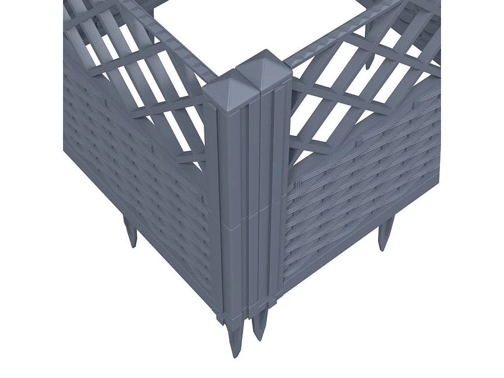 Vaso/floreira de jardim c/ estacas 123,5x43,5x43,5 cm PP cinza