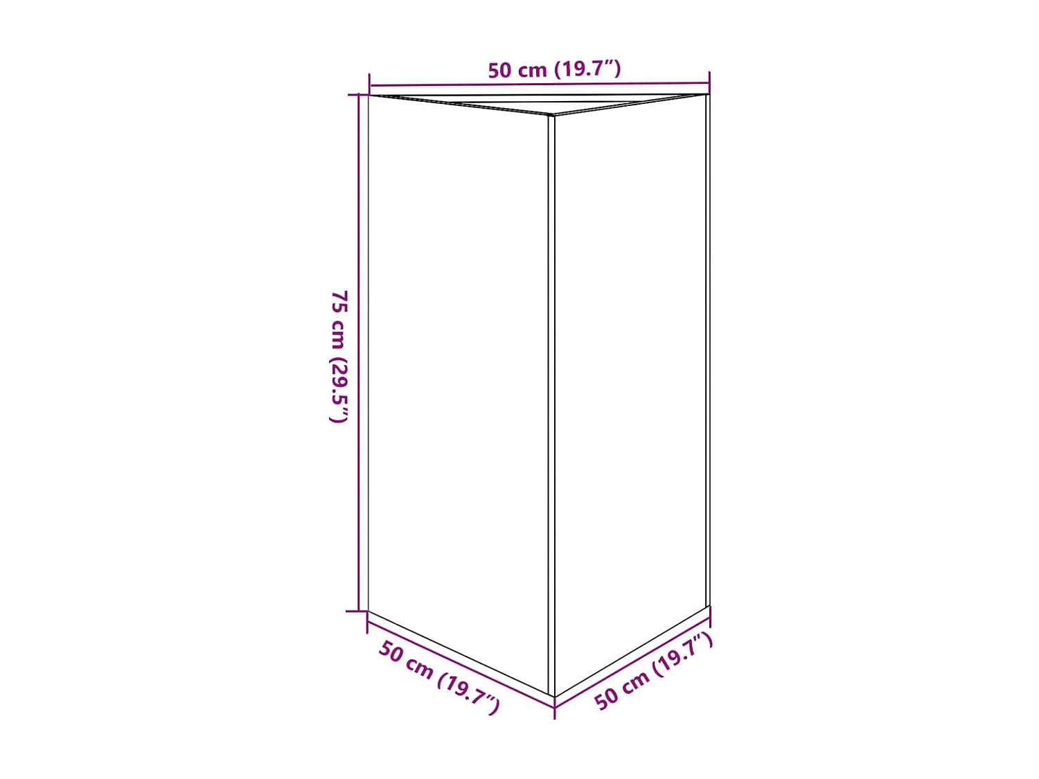 Fioriere 2 pz Bianche Triangolari 50x43x75 cm in Acciaio