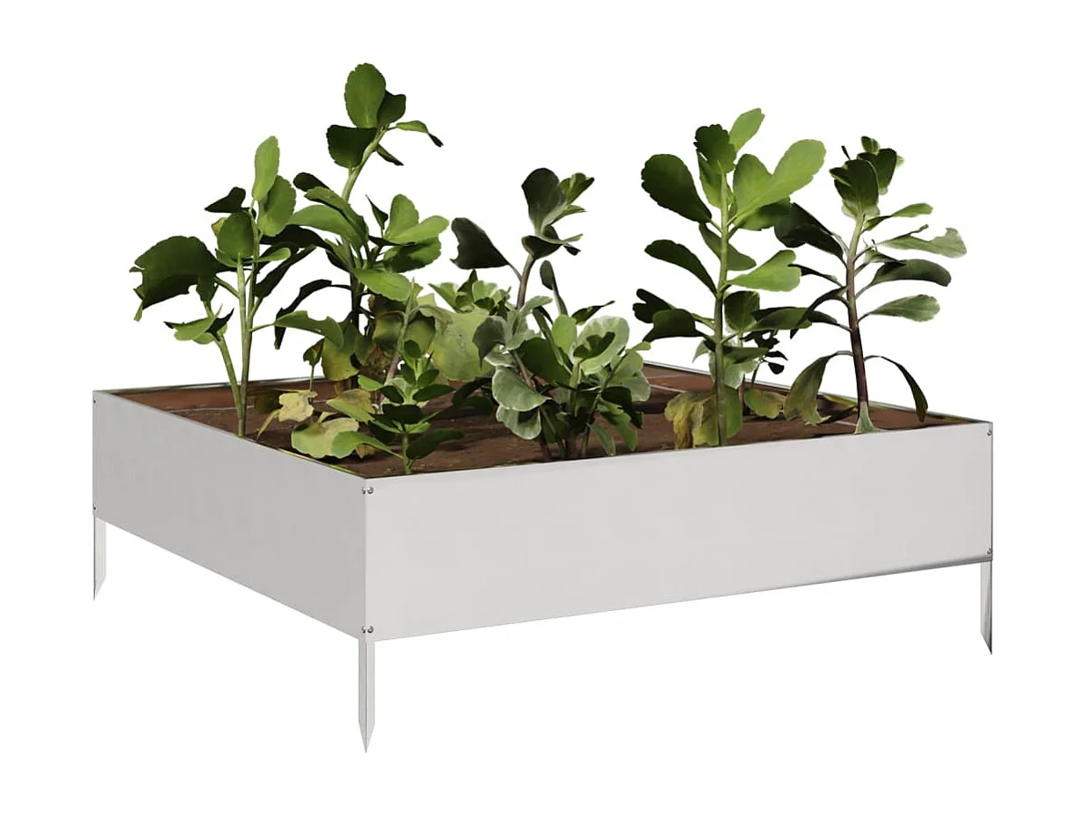 Lit surélevé de jardin 100x100x33,5 cm acier inoxydable