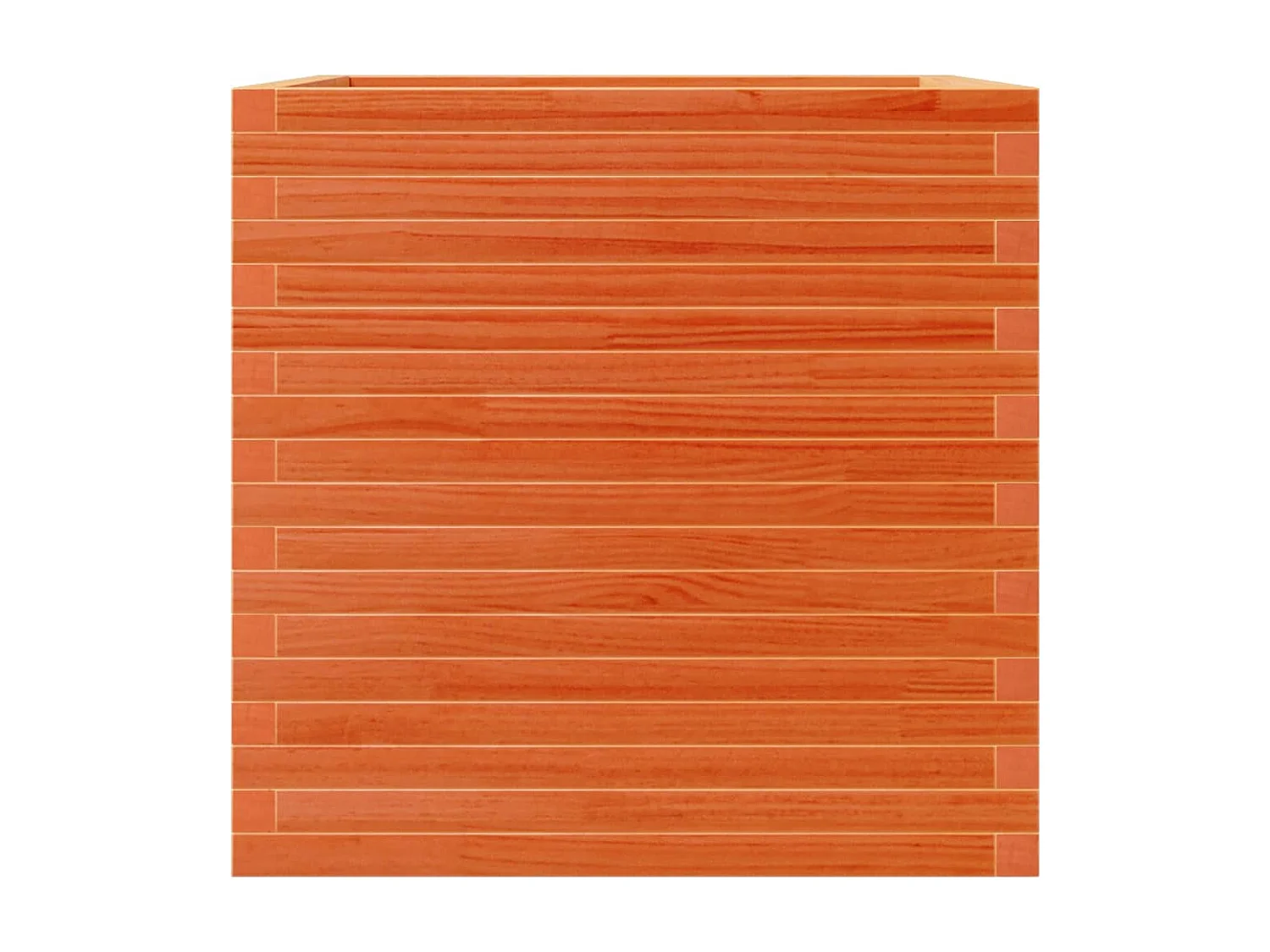 Jardinera de madera maciza de pino marrón cera 70x70x68,5 cm