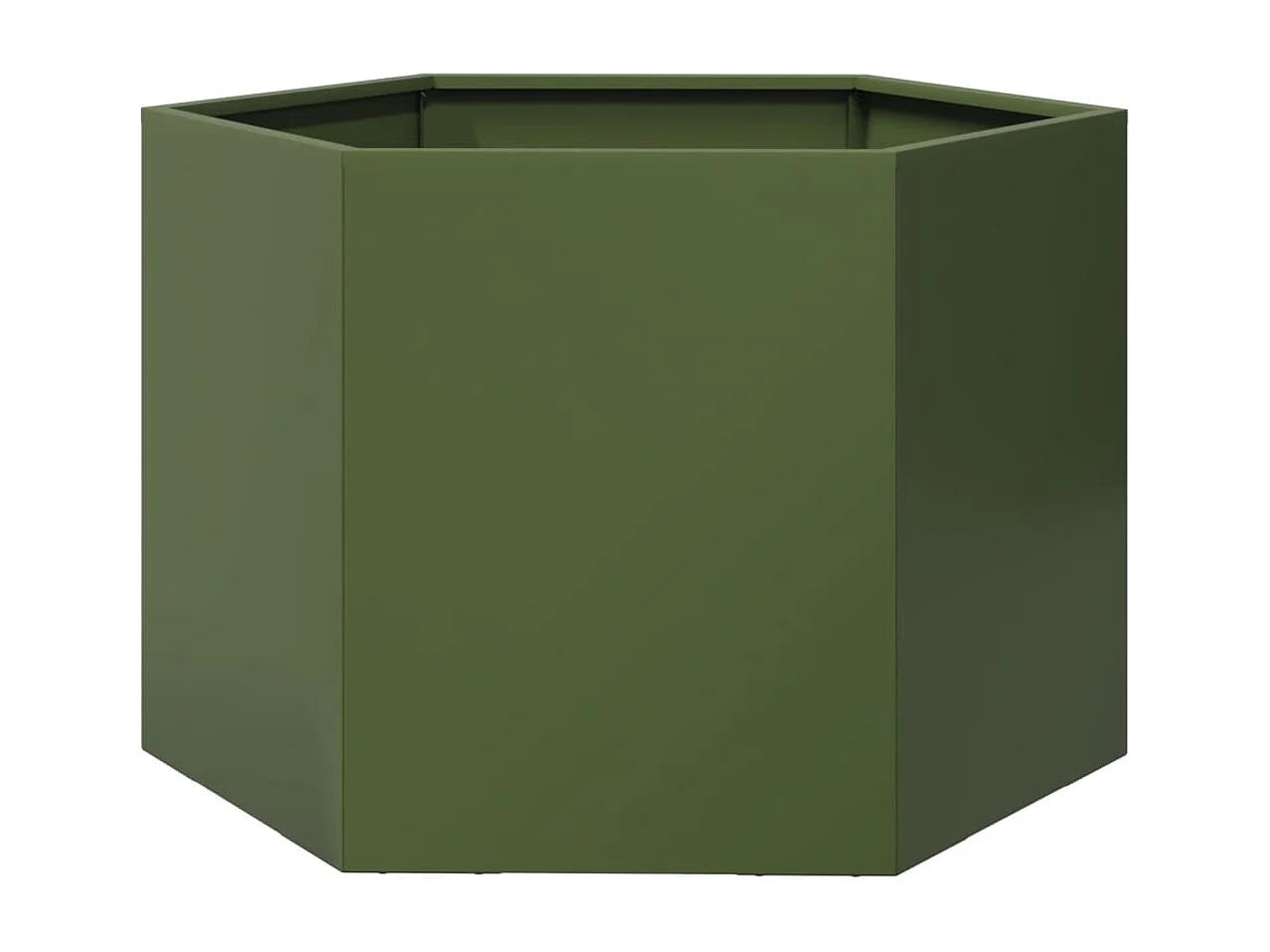 Jardinière vert olive hexagone 69x60x45 cm acier