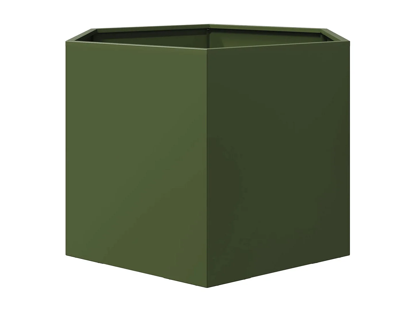 Jardinière vert olive hexagone 69x60x45 cm acier