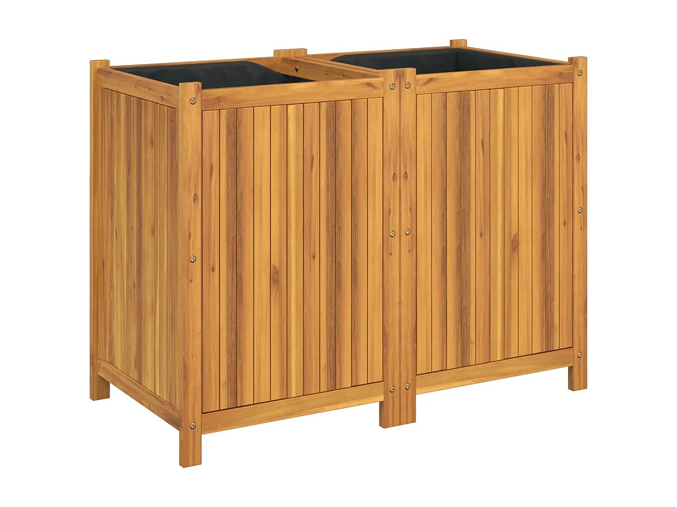 Jardinière avec doublure 100x50x75 cm bois massif d'acacia