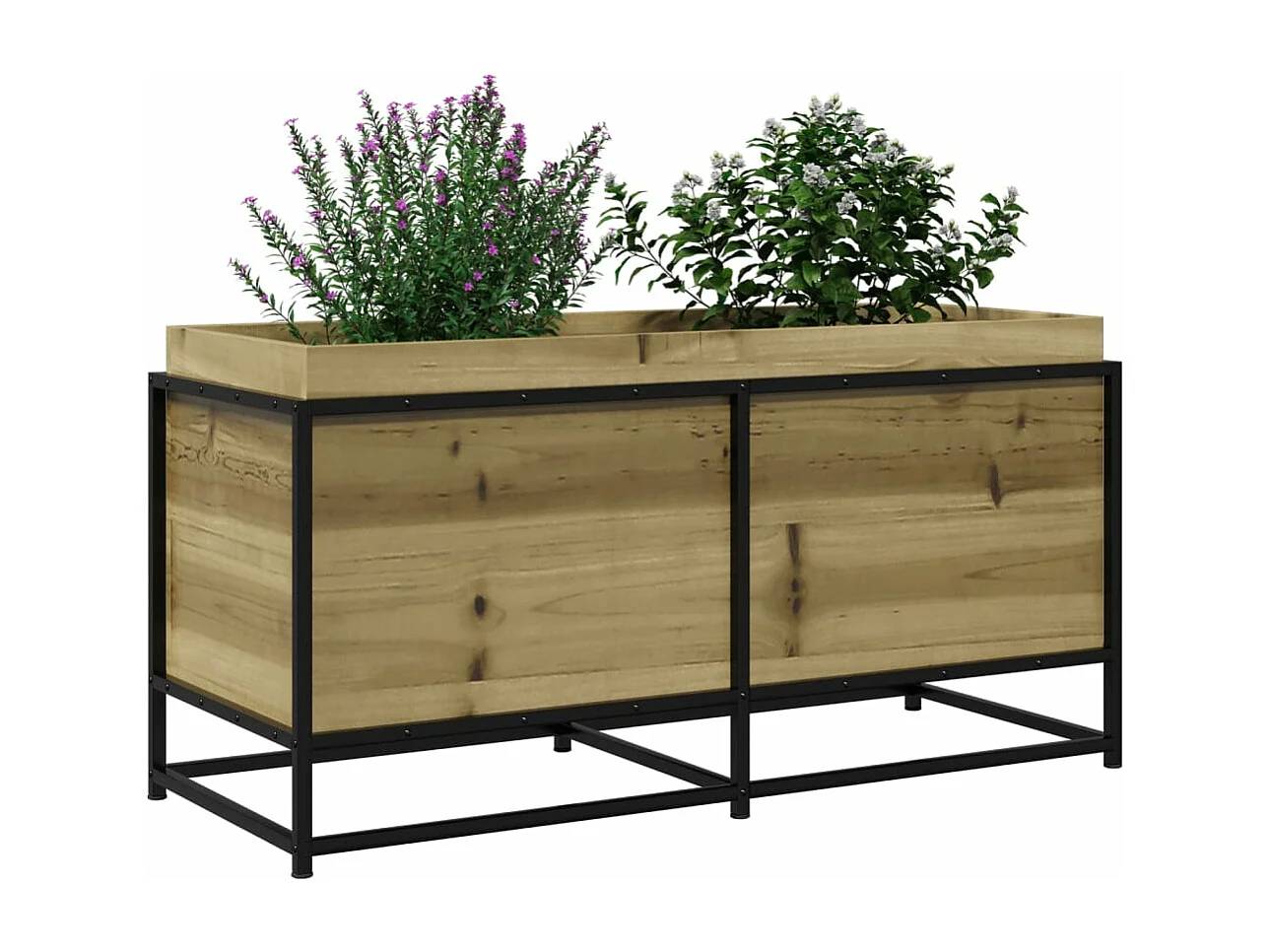 Vaso/floreira de jardim 100x40x50cm madeira de pinho impregnada