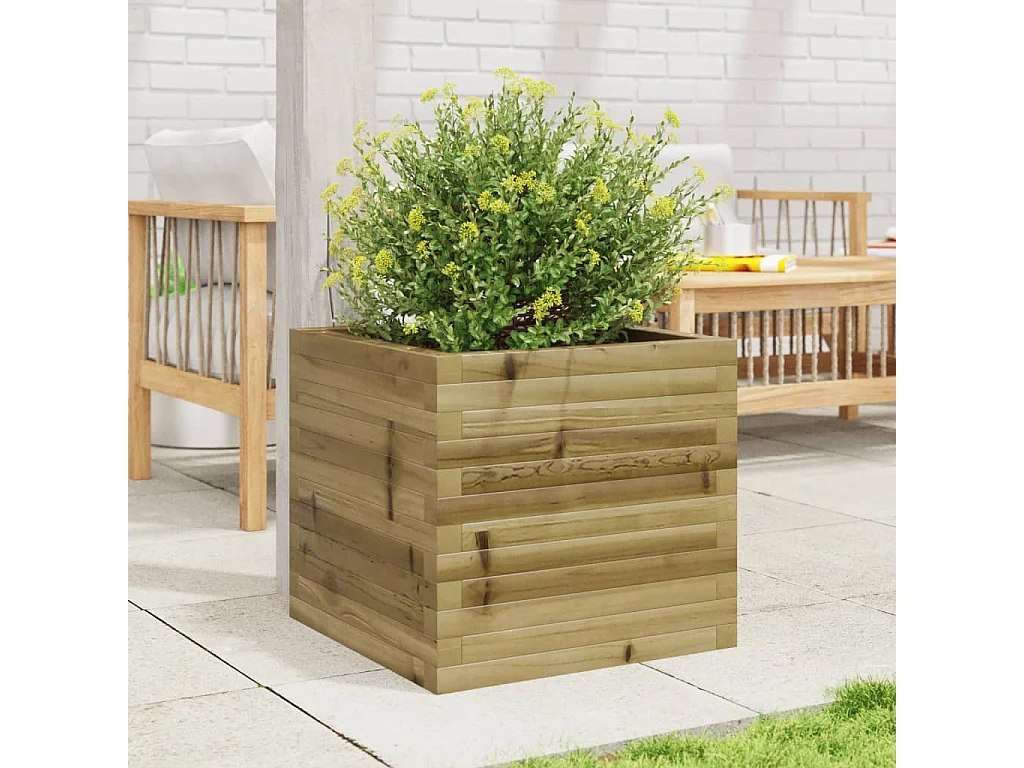 Fioriera da Giardino 50x50x45,5 cm in Legno di Pino Impregnato