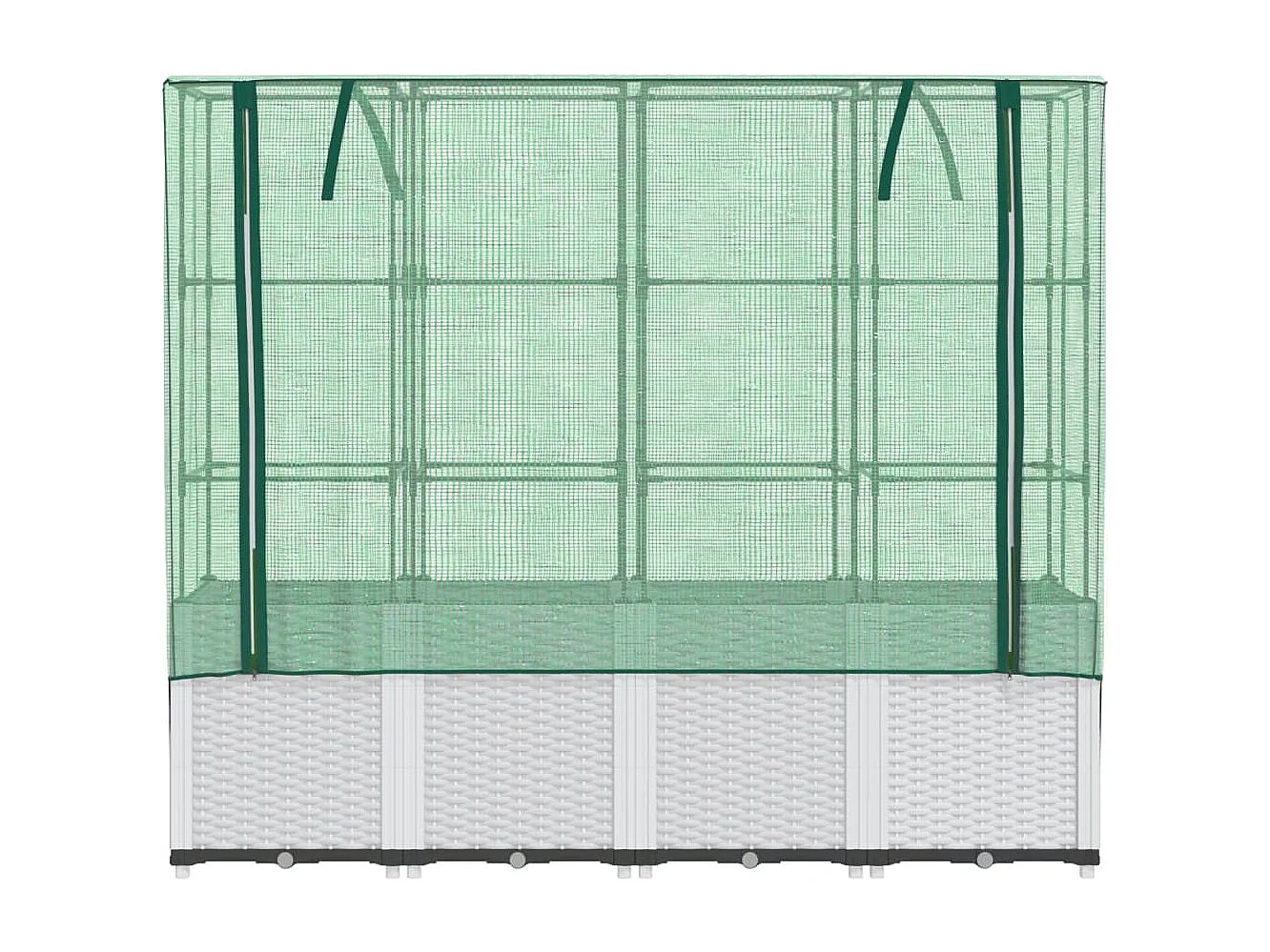 Hochbeet mit Gewächshaus-Aufsatz Rattan-Optik 160x40x153 cm