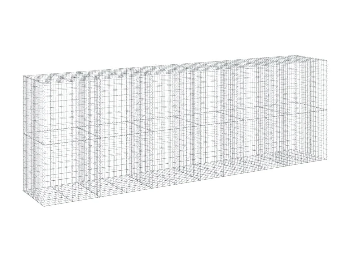 Cesto Gabbione con Copertura 600x100x200 cm in Ferro Zincato