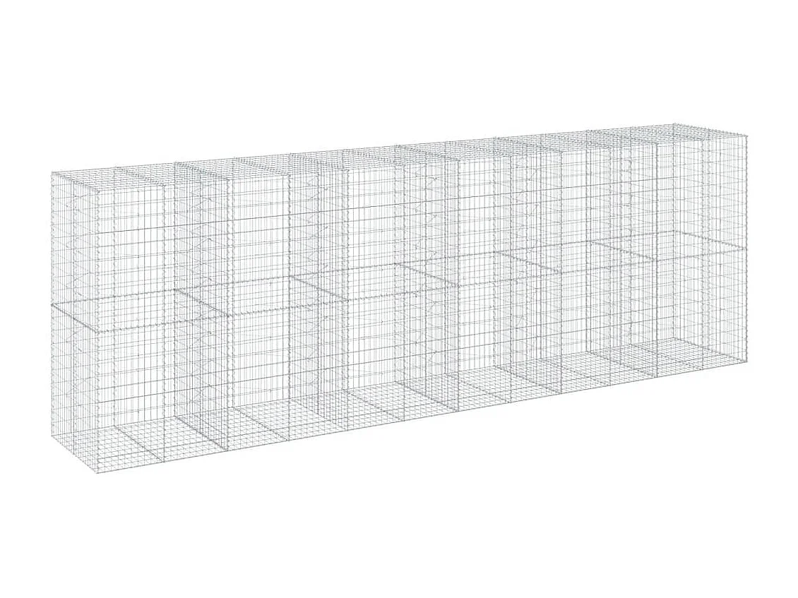 Gabione mit Deckel 600x100x200 cm Verzinktes Eisen