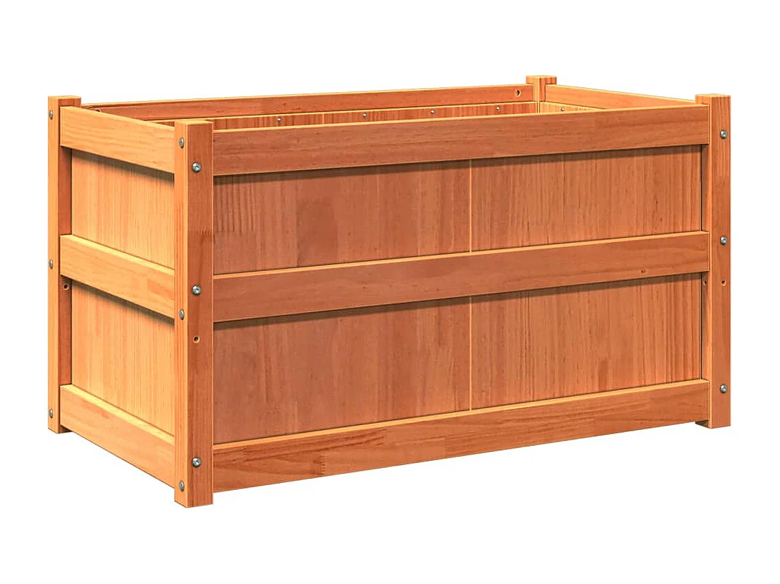 Plantenbak 90x50x50 cm massief grenenhout wasbruin
