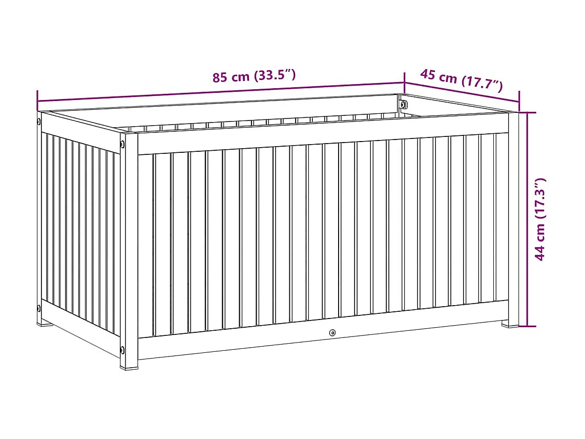 Fioriera da Giardino 85x45x44 cm in Legno Acacia e Acciaio