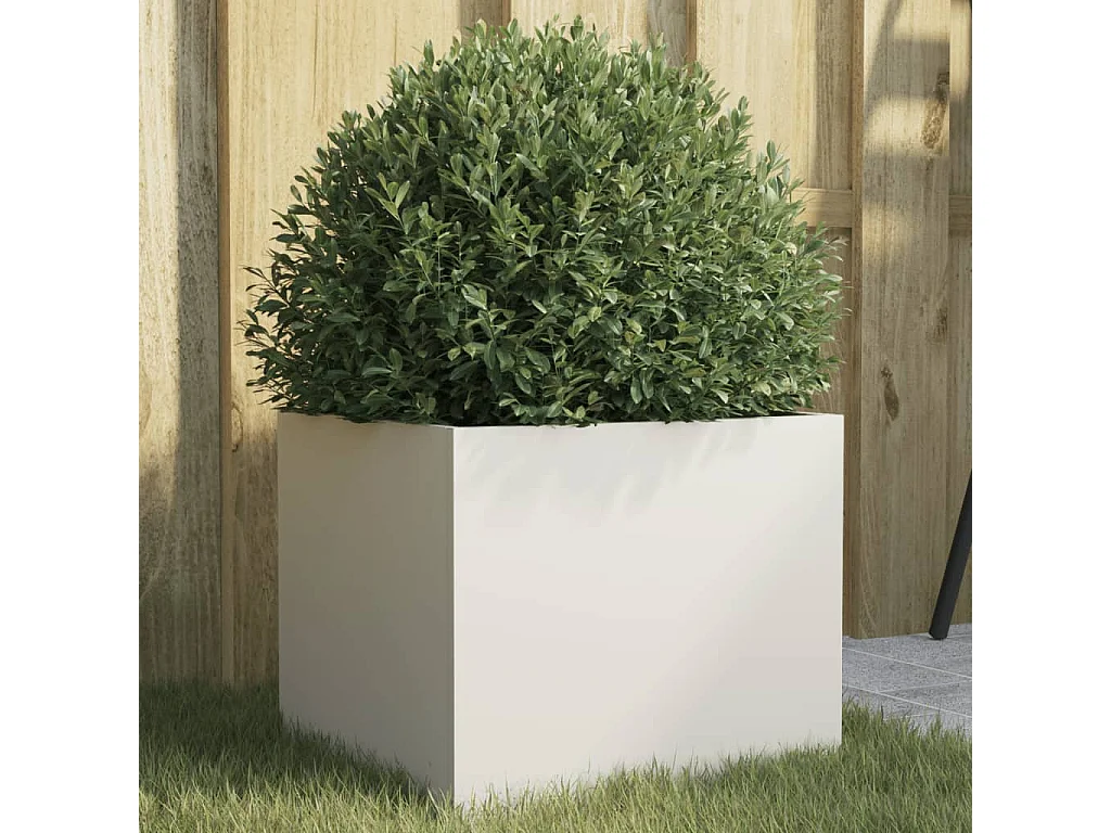 Jardinière blanc 32x30x29 cm acier