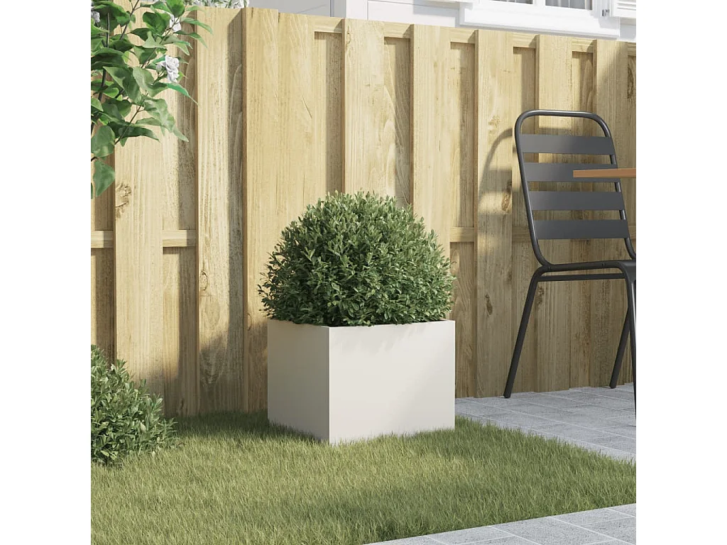 Jardinière blanc 32x30x29 cm acier